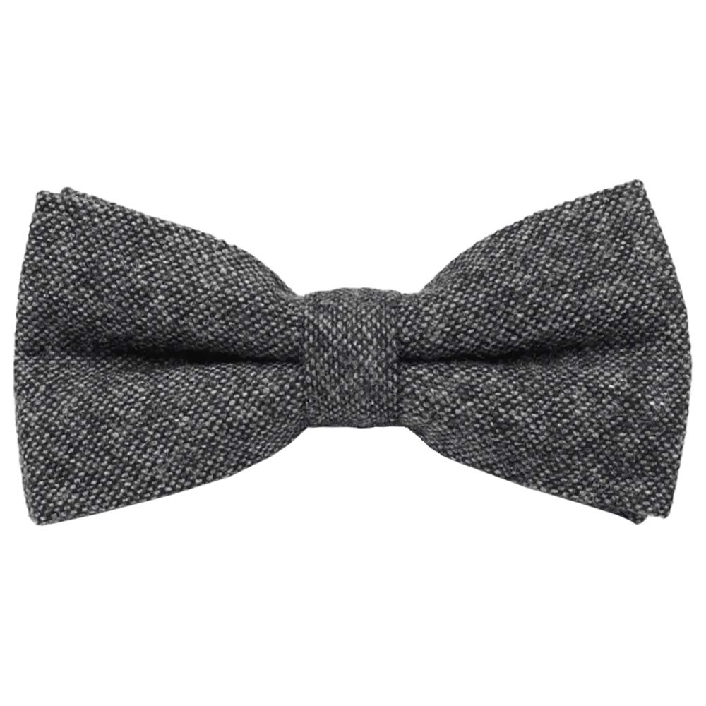 Db Dickie Bow Men's Charcoal Grey Luxury Wool Pre-Tied And Fully Adjustable Bow Tie (Charcoal Grey) - Suitable For Formalwear, Office, Weddings, Parties, Grooms & Grooms Outfits