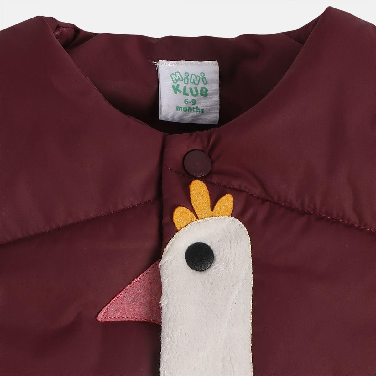 miniklub Baby Girls Round Neck Sleeveless Maroon Color Woven Gilet (12-18M) 1