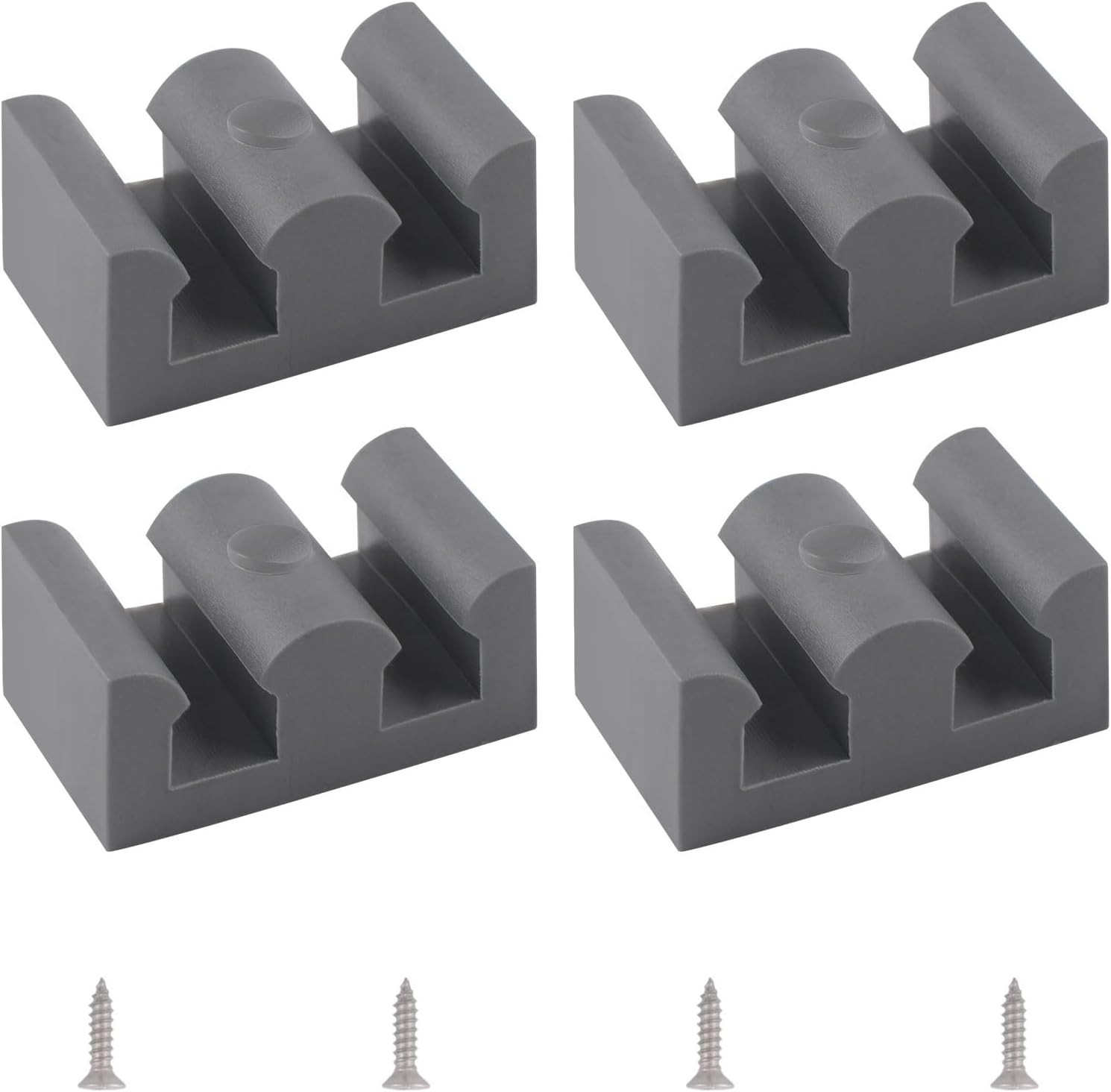 4PCS Framed Sliding Silicone Door Bumpers Suitable for All Kinds of Shower Glass Moving Doors, Clear Shower Doors (Grey)