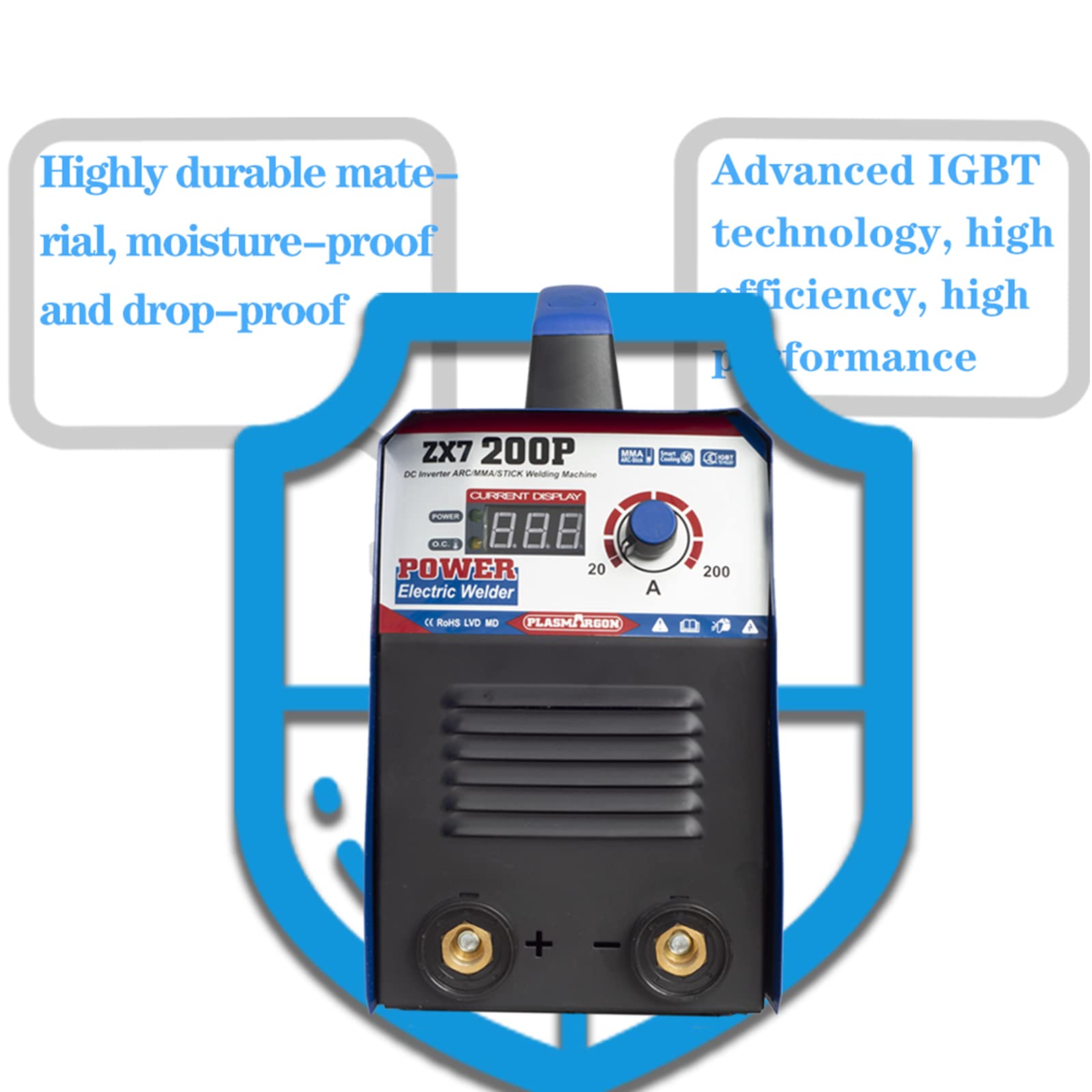 Mini Inverter ARC MMA Schweißmaschine Tragbare Schweißmaschine IGBT Digital für Schweißmaschinen Haus Anfänger Schweißen DC 220V 200A (ZX7-200)