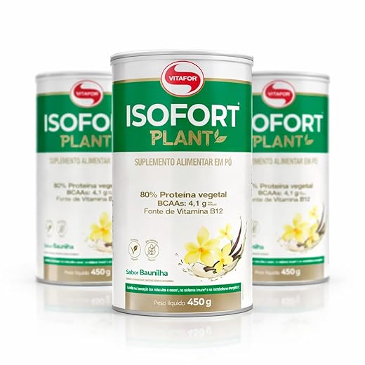 Kit 3 Isofort Plant Vitafor 450g Baunilha