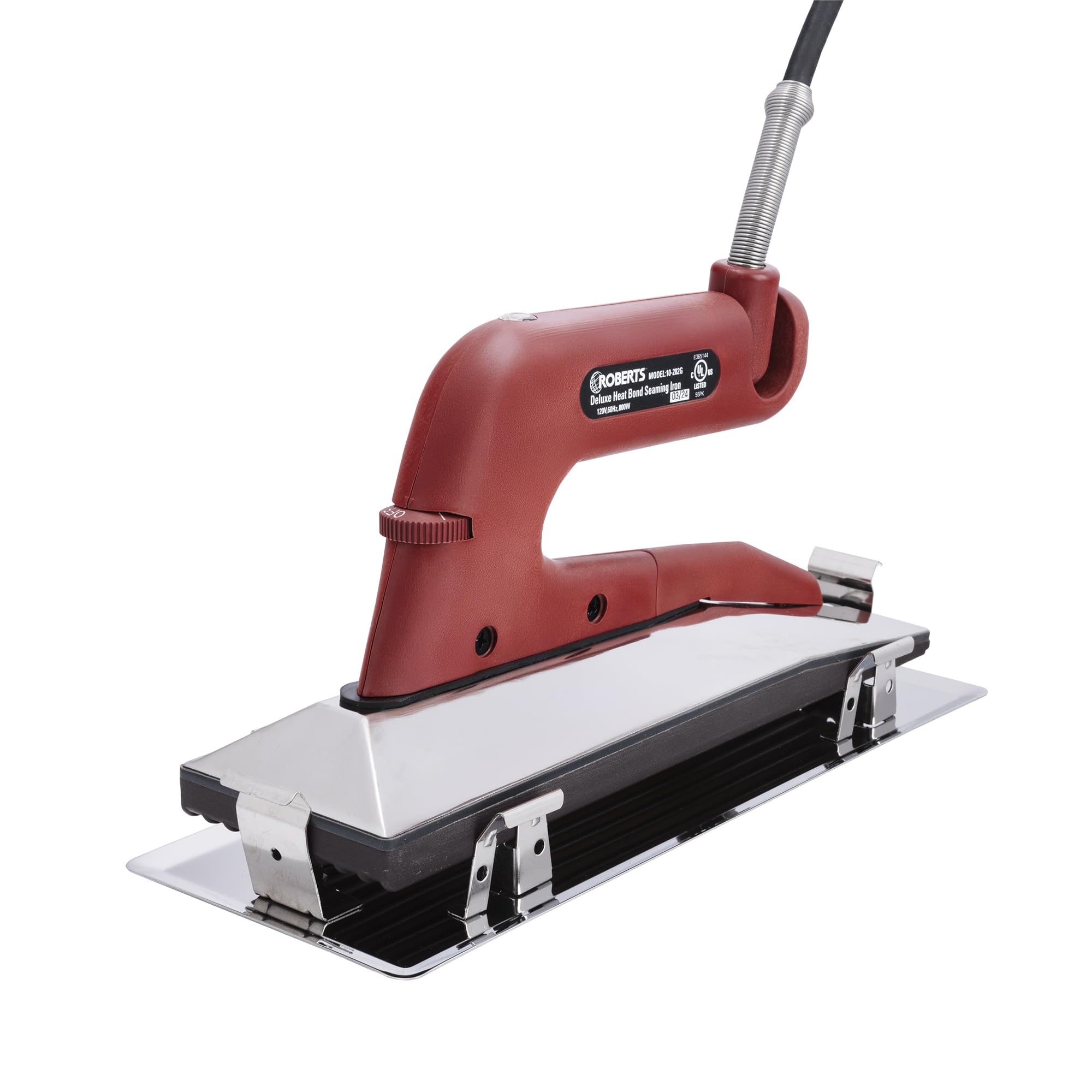 Roberts 10-282G-2 Deluxe Heat Bond Carpet Iron with Non-Stick Grooved Base , Red