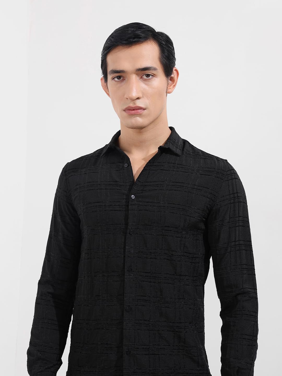 The Indian Garage Co Camicia da festa a maniche lunghe da uomo con colletto ritagliato