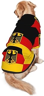 Flag of Germany Dog Hoodie Sweater with Leash Hole and Pocket Cold Weather Clothes for Medium Large Dogs