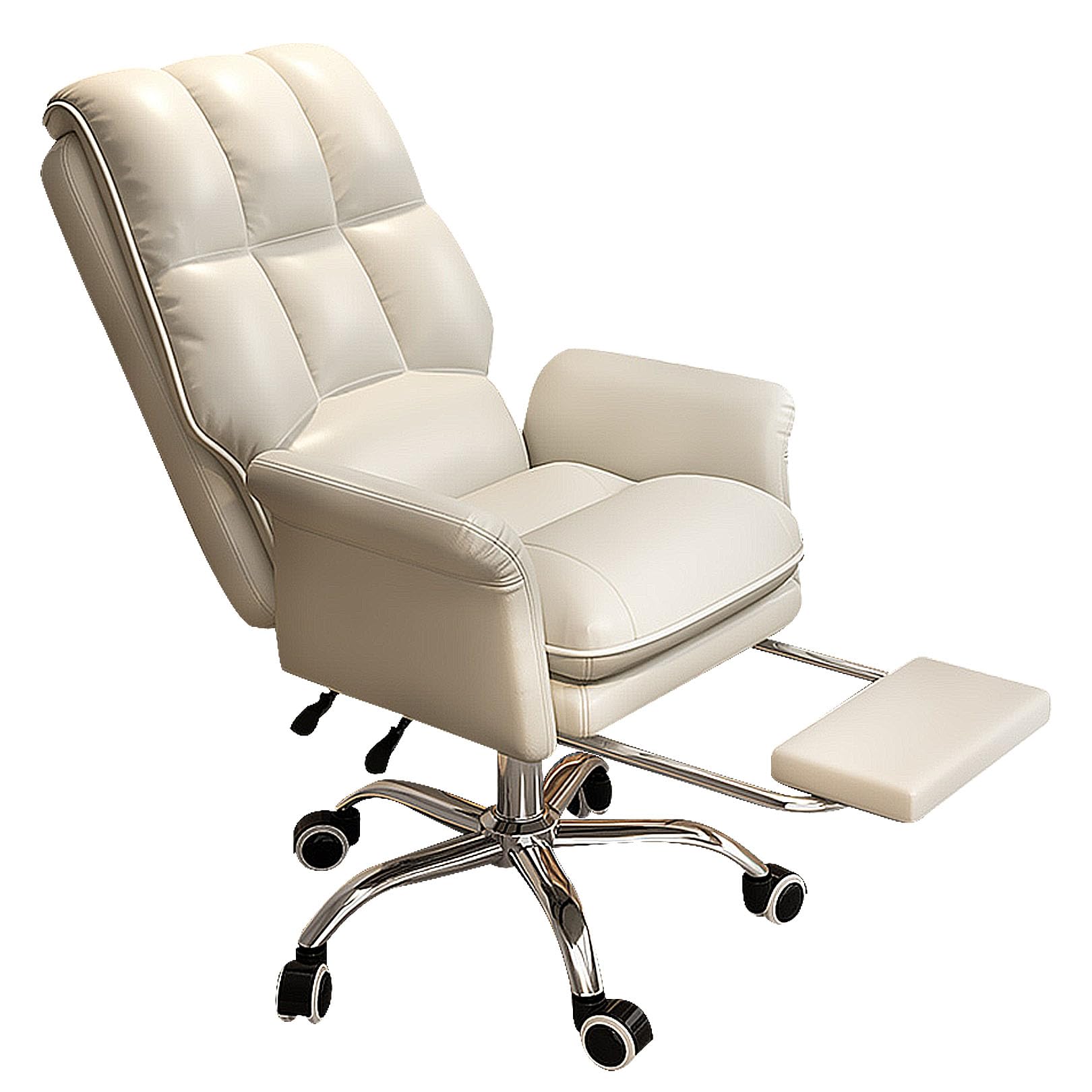 Ergonomic PU Leather Desk Chair, High Back Computer Chair- Adjustable Lumbar Support, Swivel Executive Task Chair