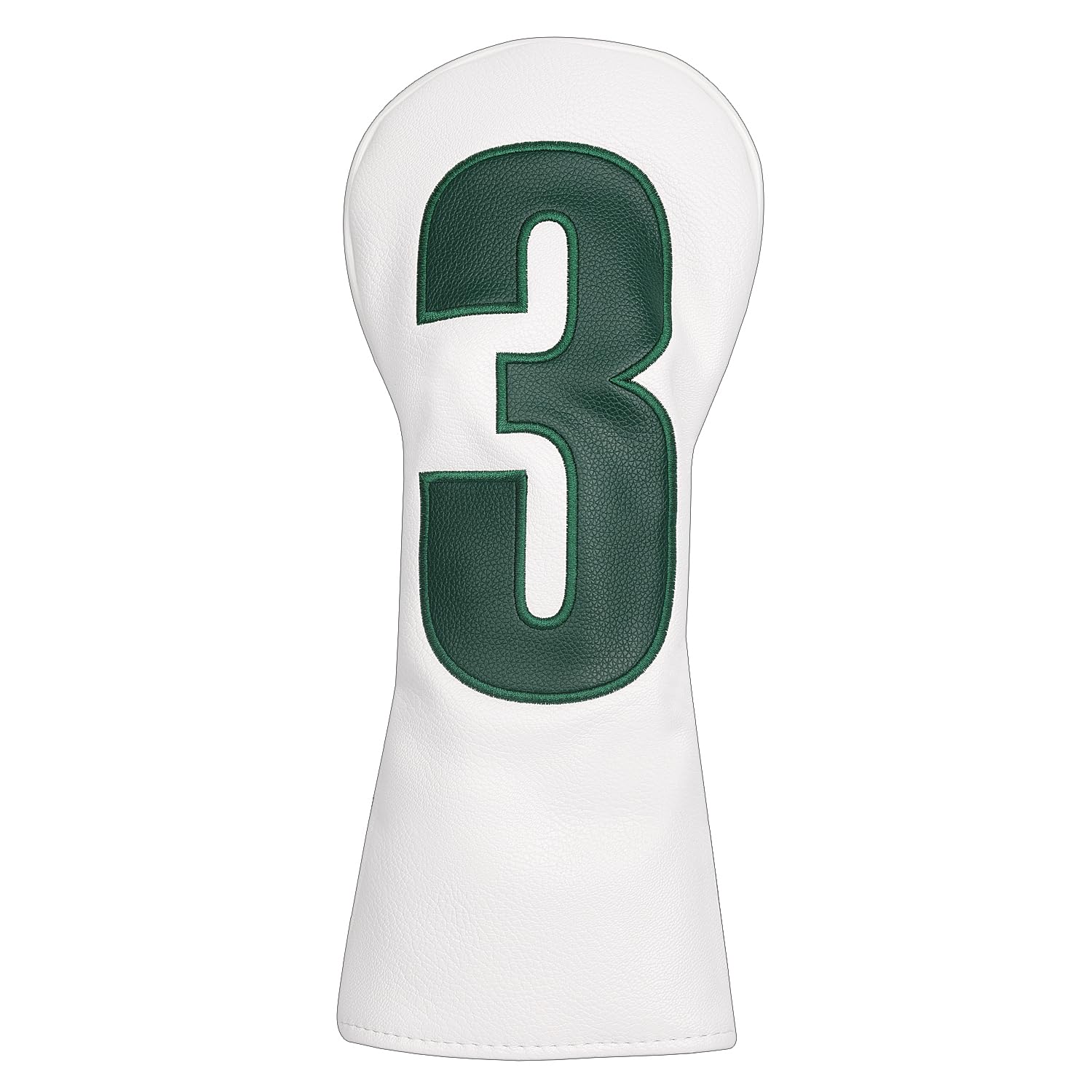 SHABIER Pu Leather Waterproof Golf Headcover with Number Design for Golf Club (White, #3)