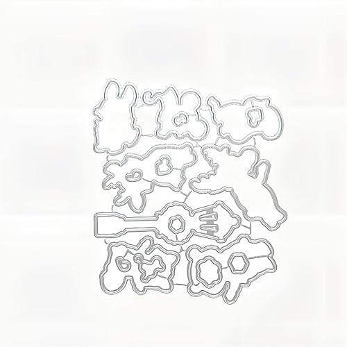 Miniatura 6 de FA La La La - Juego de sellos y troqueles de silicona transparente para hacer tarjetas, plantillas de corte para álbumes de recortes, álbum de