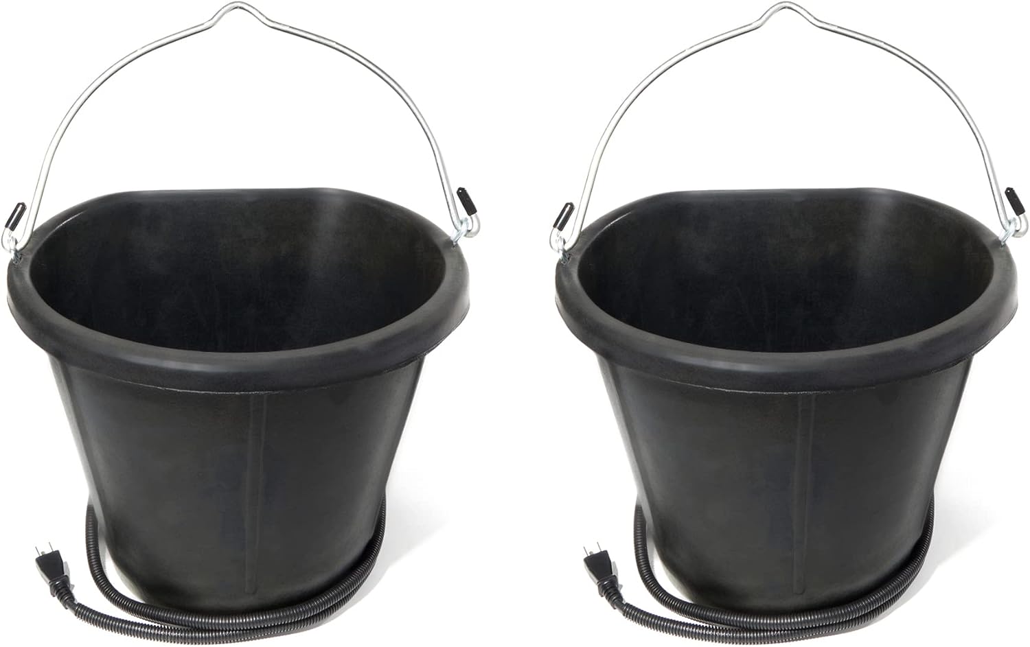 Farm Innovators FB-15R 4.5 Gallon Rubber 90 Watt Heated Bucket w/Built in Thermostat to Resist Cold (2 Pack)