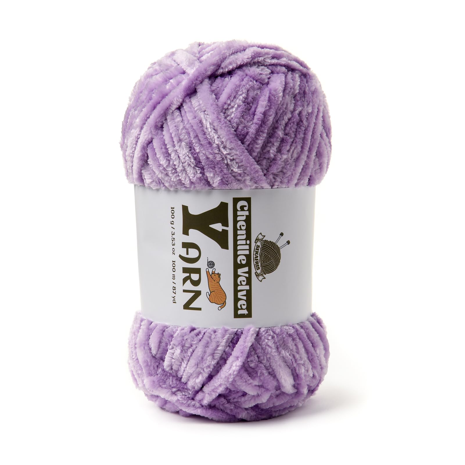 Chenille Crochet Pale Purple Yarn 1 Pack