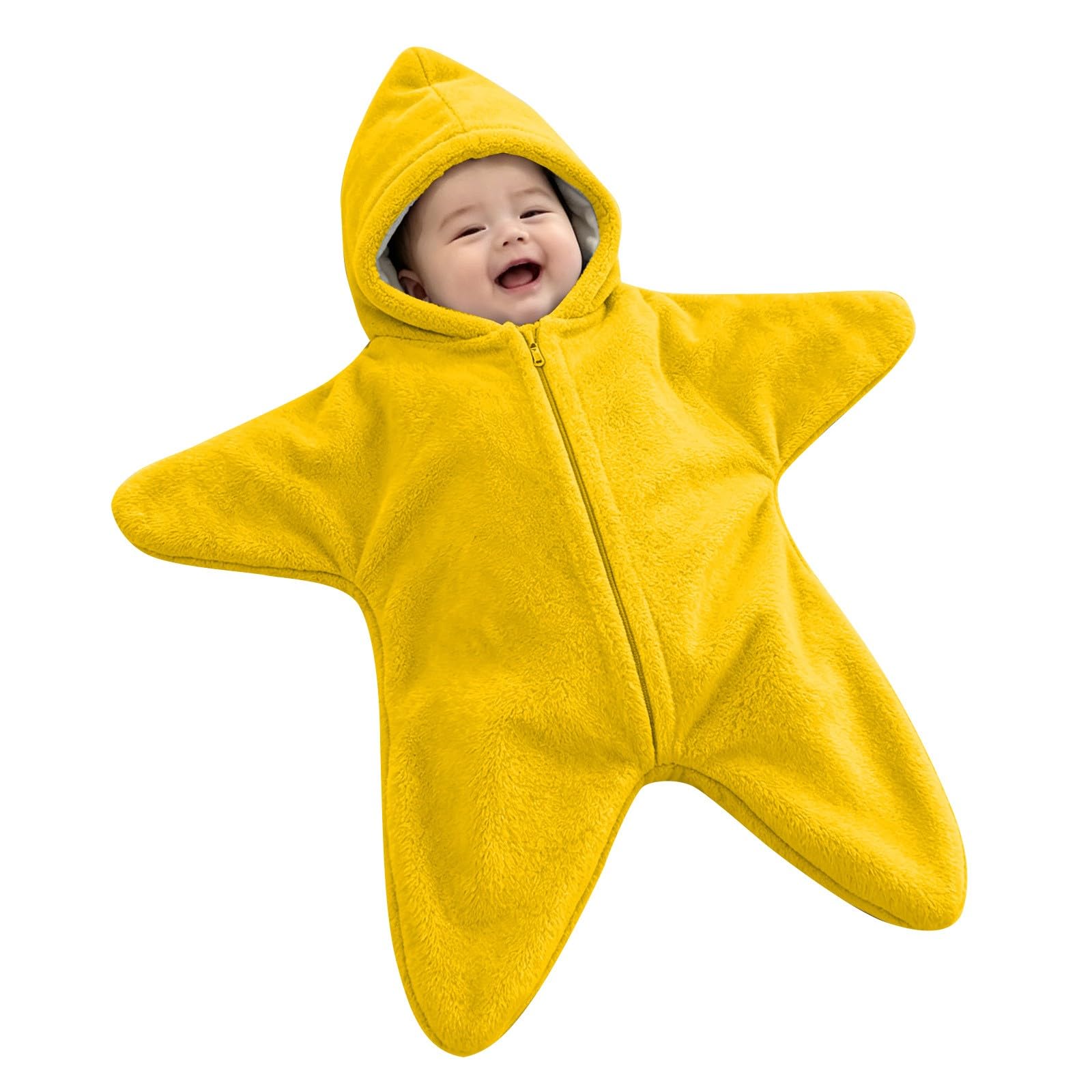 Baby Starfish Onesie Soft Plush Hoodie Blanket Jumpsuit Newborn Romper