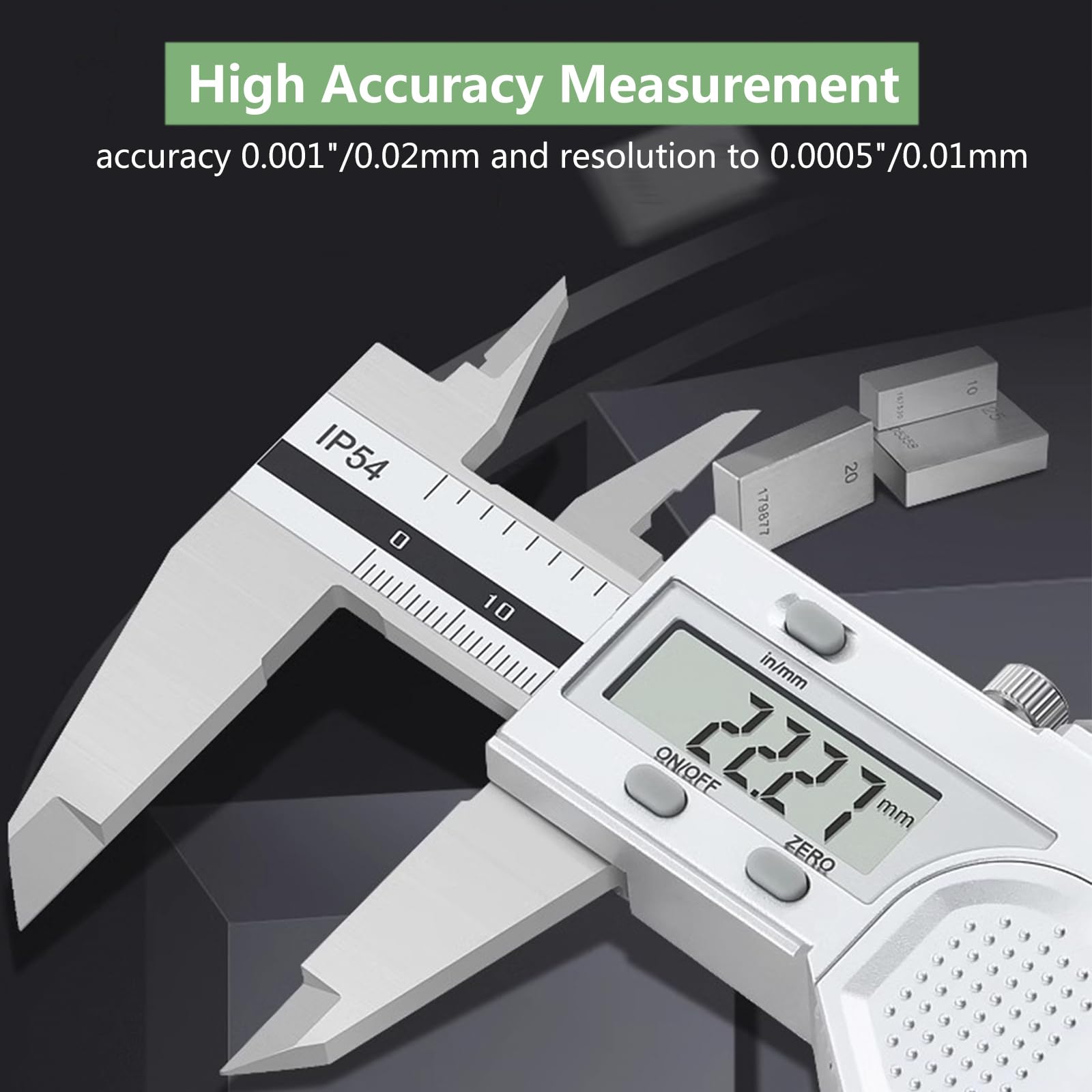 Calibrador digital de 6 pulgadas/150 mm, resistente al agua, herramienta de medición, calibrador Vernier electrónico de acero inoxidable con pantalla LCD para el hogar, joyería, impresión 3D, bricol