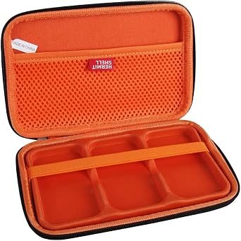 Hermitshell Hard Travel Case for SanDisk 1TB 2TB 4TB 8TB 500GB Extreme Portable SSD (Black+Orange, Case for 3 Hard Drives)