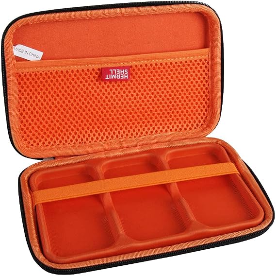 Hermitshell Hard Travel Case for SanDisk 1TB 2TB 4TB 8TB 500GB Extreme Portable SSD (Black+Orange, Case for 3 Hard Drives)