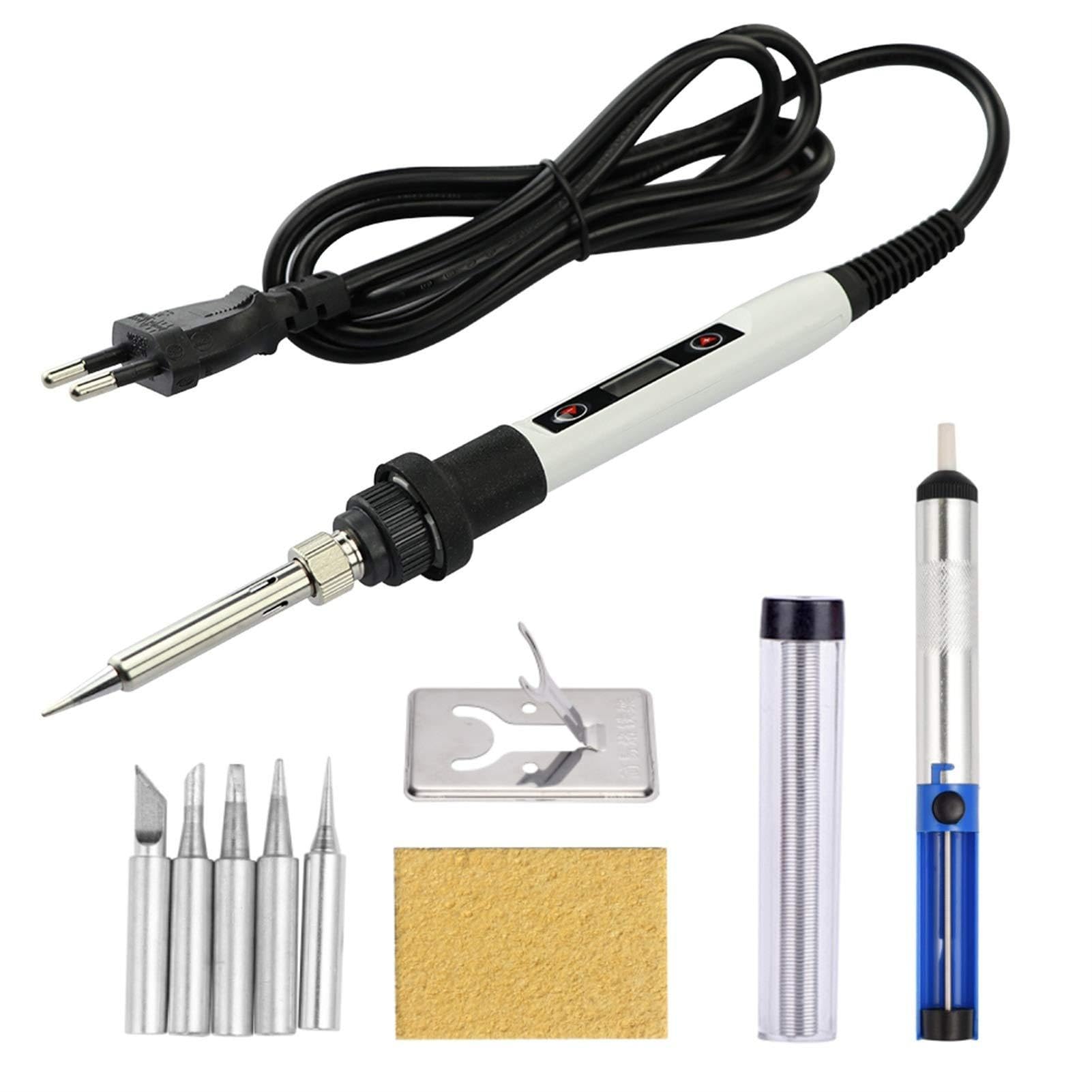 kit saldatore 80W Temperatura regolabile Elettrica Saldatura elettrica LCD Display digitale Elettrico Saldatura Strumenti elettrici (Color : SET 3)