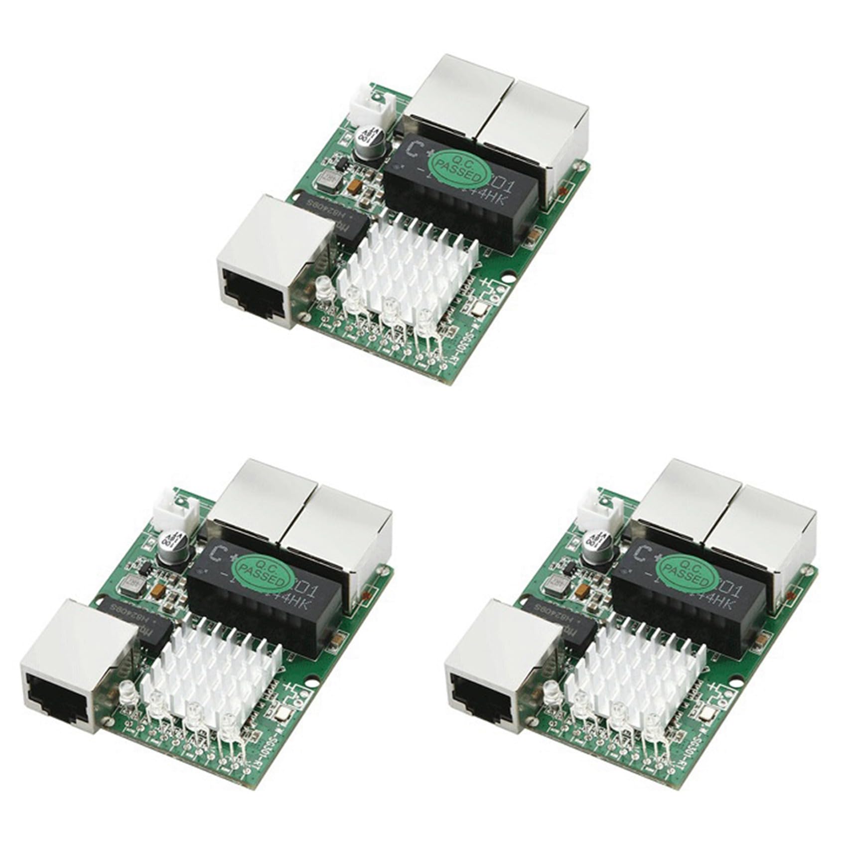 3X Przemysłowy Co Najmniej Trzyportowy 1000M Gigabit RJ45 Standardowy Moduł Przełącznika Sieciowego 5V-12V Powered Network Splitter