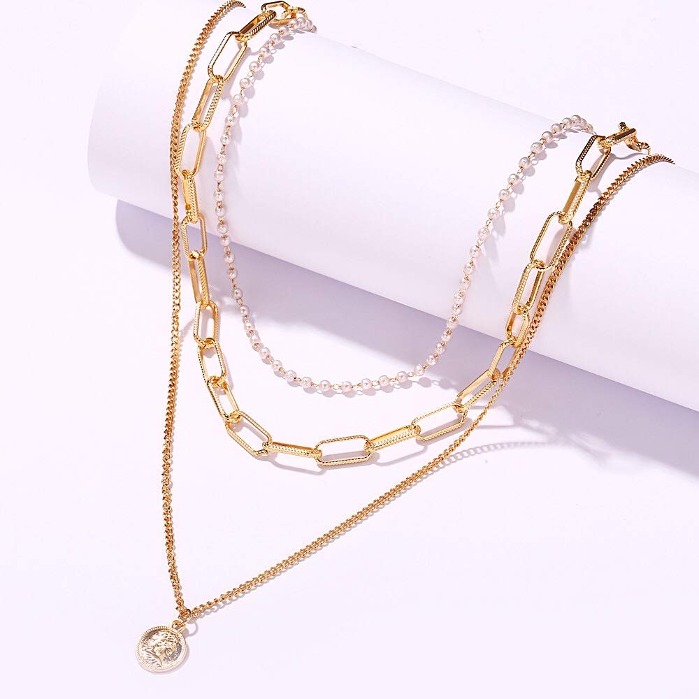 Multilayer Western CZ Neck Chain Necklace