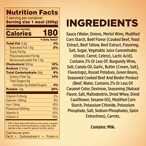 Healthy Choice Cafe Steamers Beef Merlot, Frozen Meal, 9.5 OZ