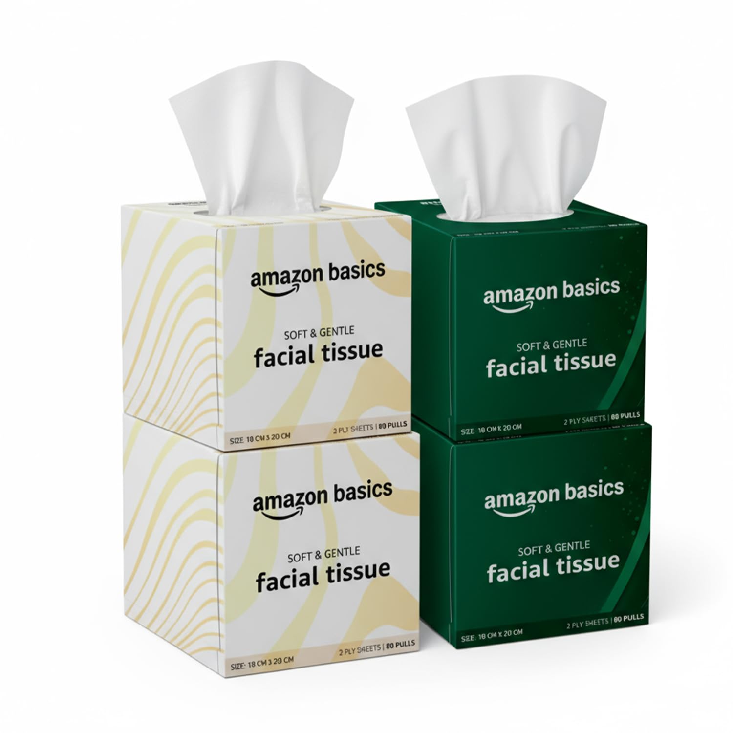 Amazon brand- Amazon Basics 2-Ply Facial Tissue paper 320 pulls | 80 pulls x Pack of 4| Soft & Gentle| Chemical-Free-image-11