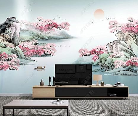 Amazon 壁紙インクピーチブロッサムマウンテンウォーター美しい背景壁画 350 245cm 壁紙 Amazon 壁紙インクピーチブロッサムマウンテンウォーター美しい背景壁画 350 245cm 壁紙