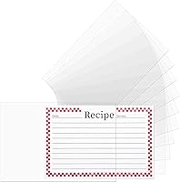 Vista 2 de Protectores de tarjetas de recetas 4x6, fundas para tarjetas de recetas, 100 unidades, cubiertas de tarjetas de recetas