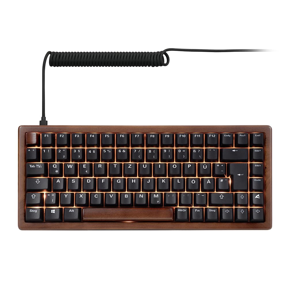 Sharkoon Skiller SGk50 S3 Wood, PBT, RGB Gaming Keyboard, 75% DE