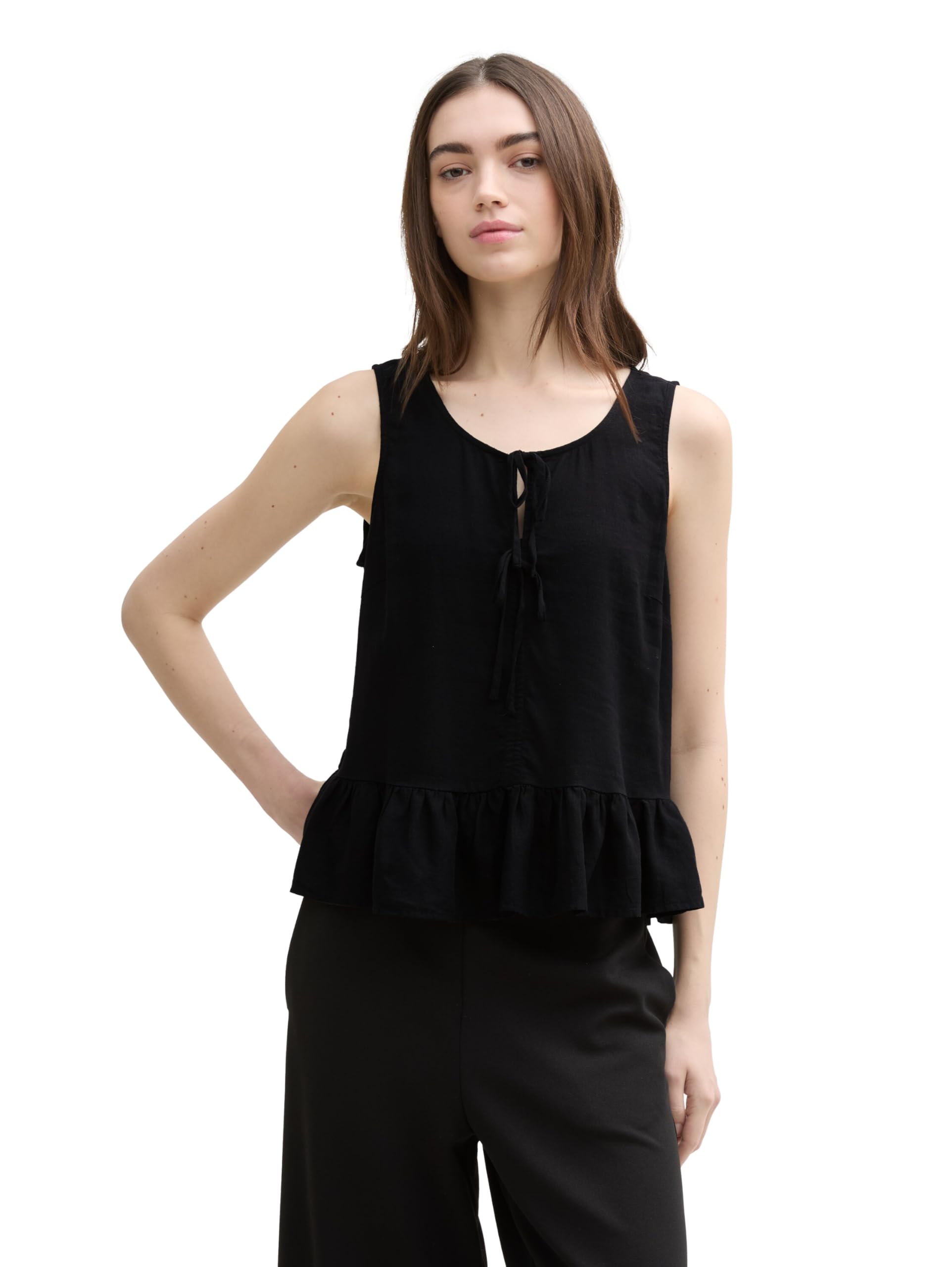 TOM TAILOR Denim Women's Blouse, 14482 - Deep Black, XS
