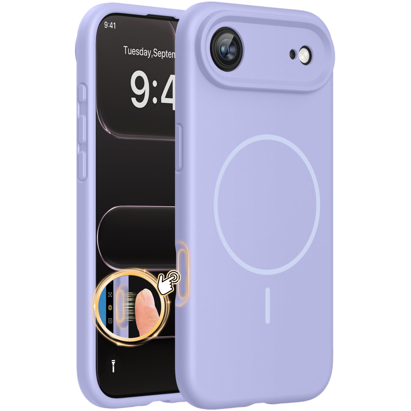 Miracase Magnetic for iPhone Air Case, Silicone, Light Purple