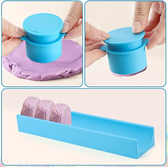 Circle Cake Pops Mold Set with 9in Tray 3D Printed Cake Po-p Cutter and Pusher Cakes Po-p Kit Baking Molds For Dessert(COLOR:blue)