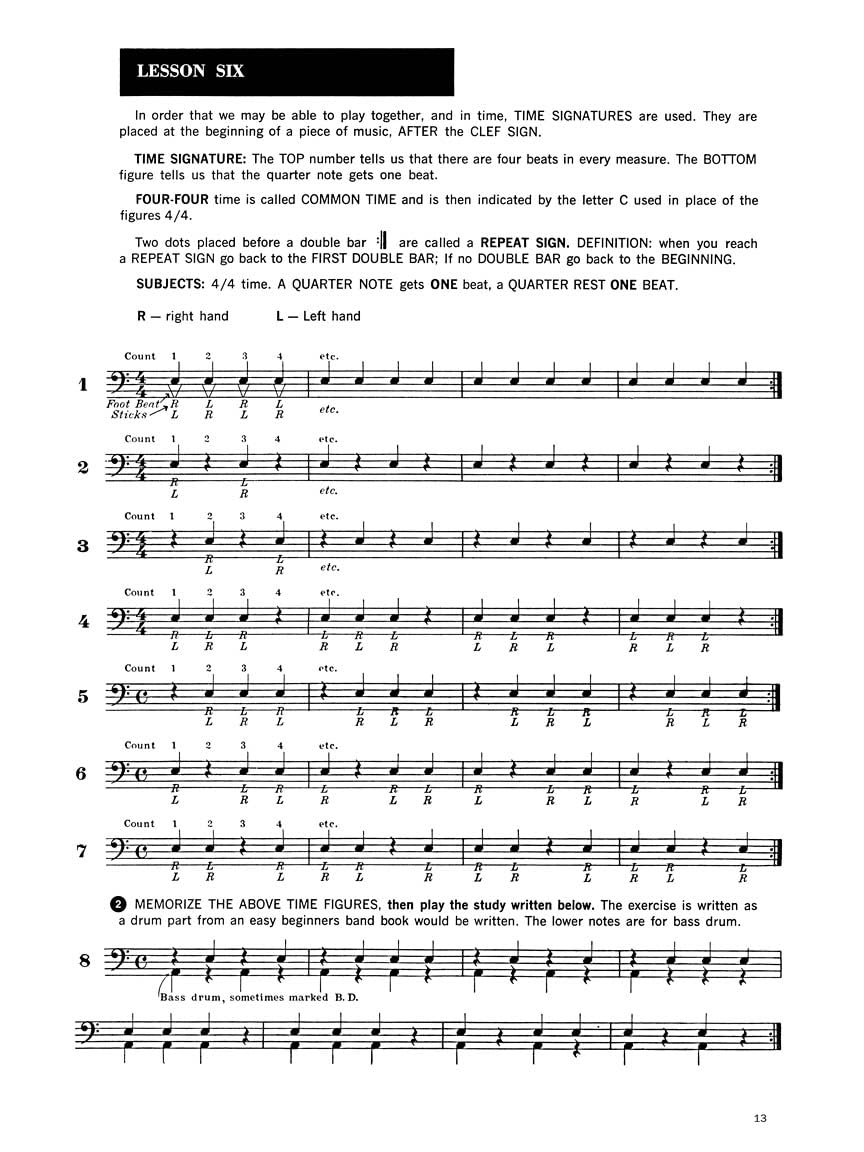 Drum method for band and orchestra - book 1: 01