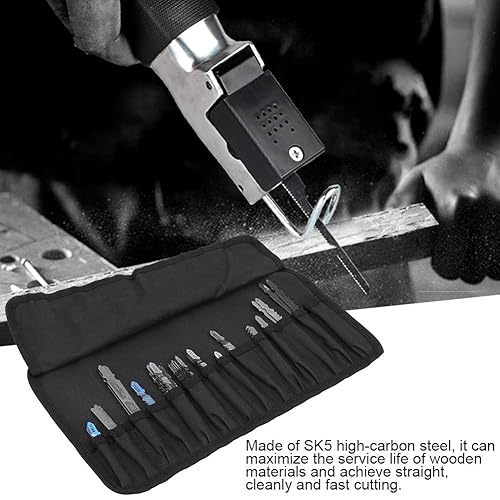 Miniatura 8 de Juego de hojas de sierra caladora de 48 piezas, hojas de sierra HSS de varios tamaños para cortar madera, plástico y metal con bolsa de tela de