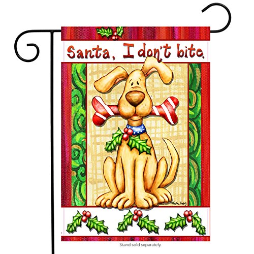 Briarwood Lane Santa, I Don't Bite Christmas Garden Flag Dogs Holiday Humor Bone 12.5