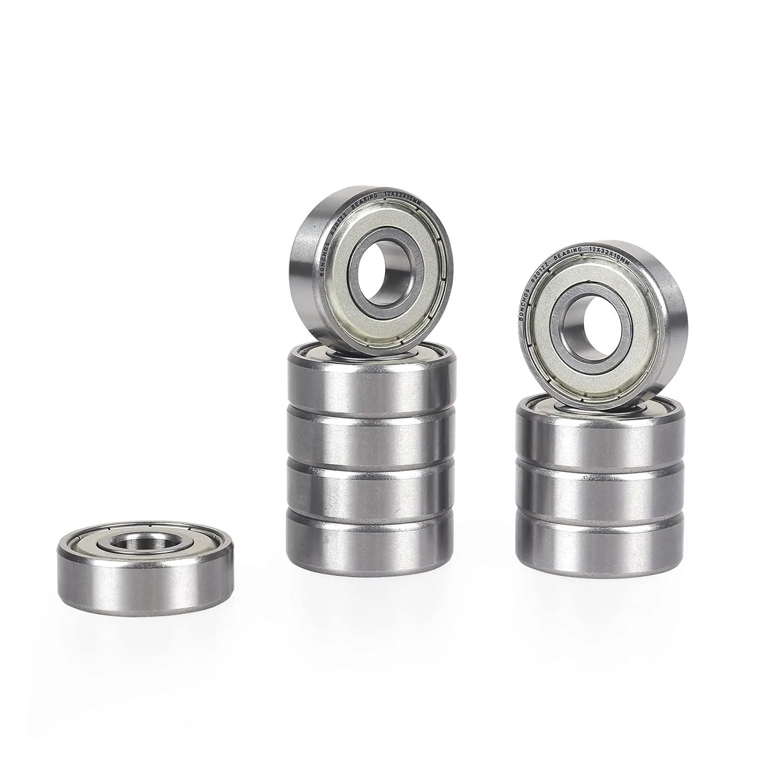 10PCS ABEC-5 608 6200 6201 6202 6203 6204 6205 6206 6207 6208 ZZ 2RS Metal Seal Deep Groove Ball Bearing 12x32x10mm(Black,6200 10X30X9MM_ABEC 3)