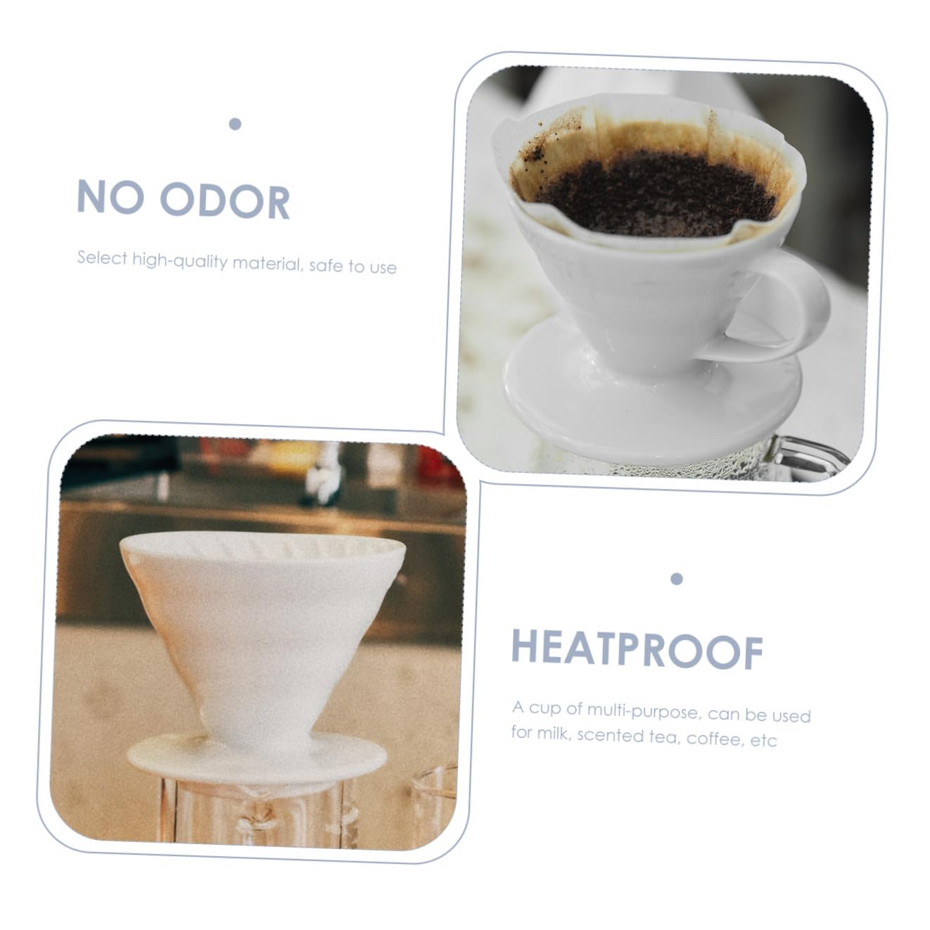 Embudo De Cerámica Filtro Café Taza De Filtro Diseño Elegante Ligero y Portátil