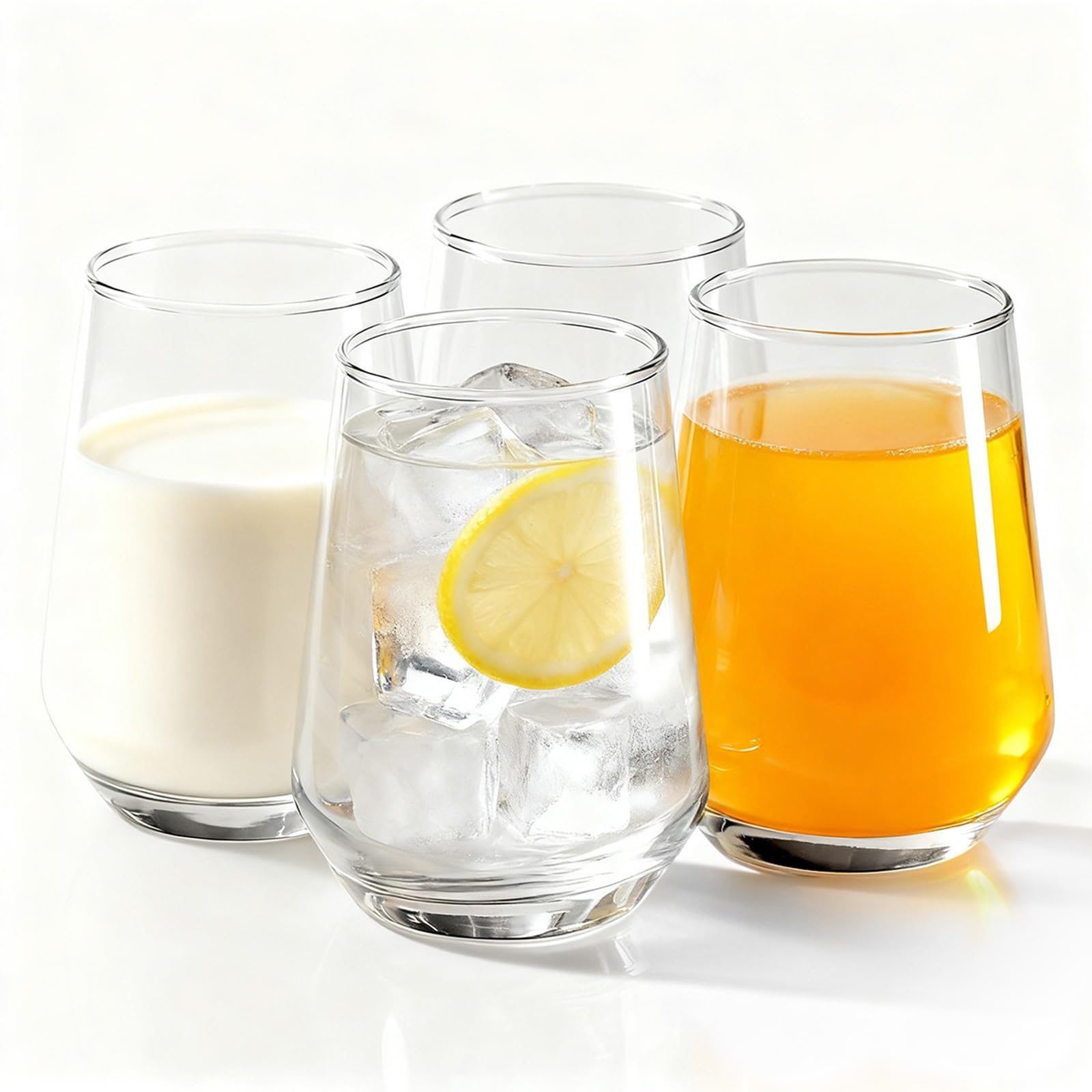 Photo 1 of NobleWares Drinking Glasses - Set of 4-13oz. Margarita Glass Cups - Dishwasher Safe Cocktail Clear Heavy Base Tall Beer Glasses, Water Glasses, Bar Glass, Wine, Juice, Iced Tea Transparent glass