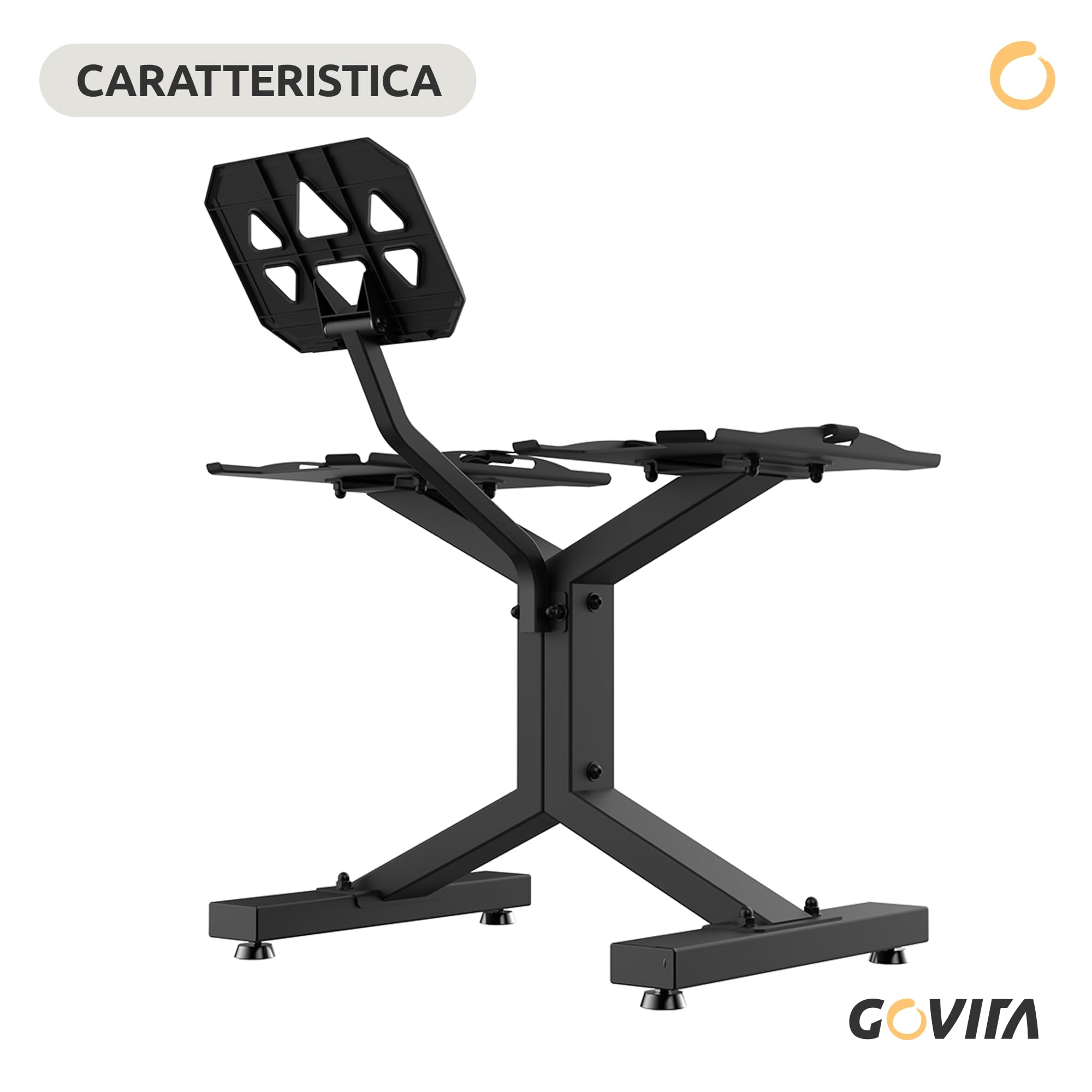 GOVITA - Rastrelliera Manubri Regolabili Porta Dischi Pesi Coppia Manubri Supporto bilanciere per Palestra Casa Carico Massimo di 300Kg, con supporto TABLET