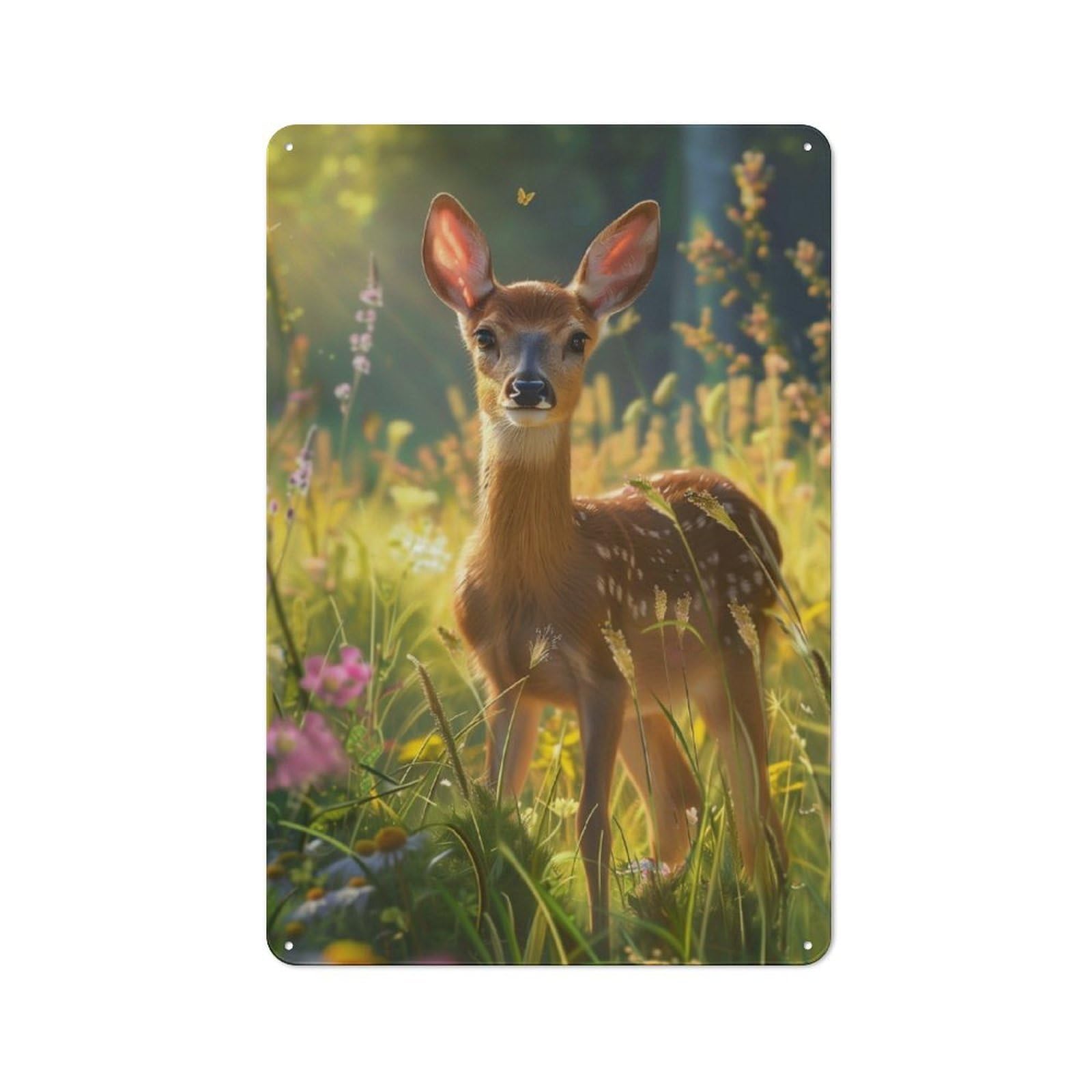 Junmoney Gentle Deer Tin Sign 30X20cm With For Workshop Wall, Vintage Decor, For Metal Sign Collectors, For Garage And Workshop Walls