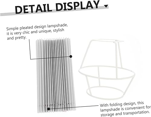 Miniatura 7 de DOITOOL 1 pantalla plisada para lámpara de techo, estrella, lámpara de mesa, lámpara de mesa plisada, pantalla de campana plisada, cubierta de luz