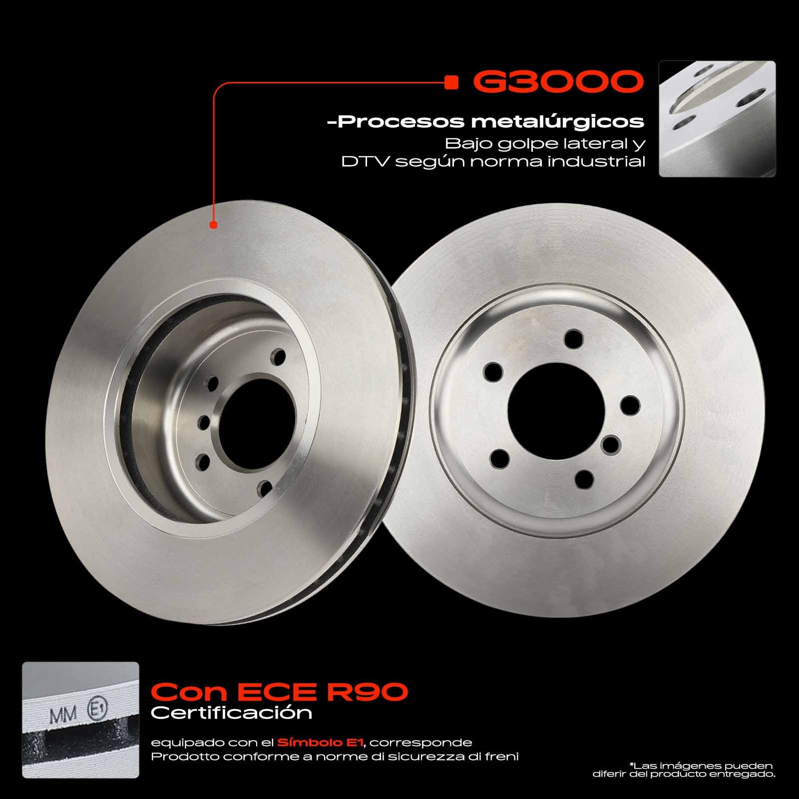 Frankberg 2 discos de freno + 4 pastillas de freno con lubricante de freno delantero izquierdo y derecho. Compatible con 5 series E60 525 530 540 545 550 2002-2010 6er E63 630 645 650 Replace #