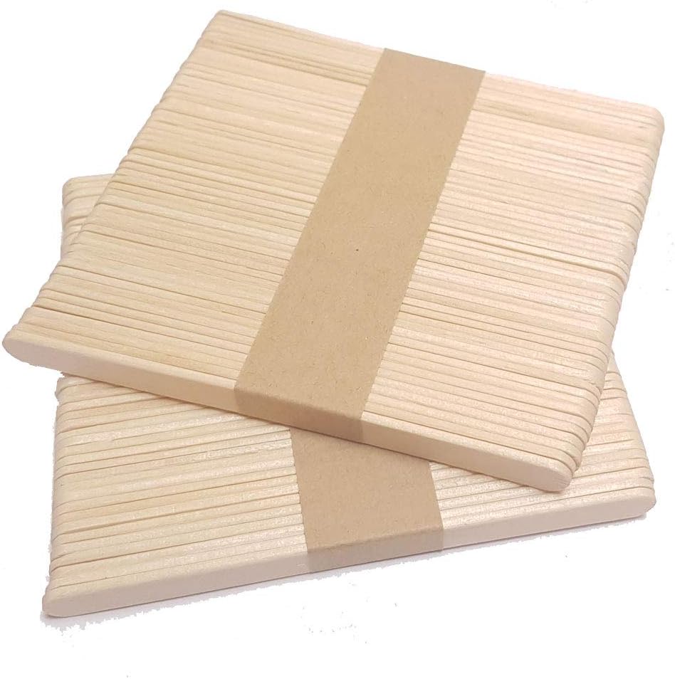 Bipra® Tongue Depressors Large Waxing Spatulas Wooden for Wax Hair Removal,Natural Wood,Non-sterile, Eyebrow Spatulas, Mini Spatulas (Mini 4.5inch 100pcs)