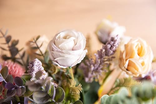 Miniatura 6 de Flores falsas con jarrón, flores de seda de peonía sintética para decoración del hogar, flores falsas con jarrón para decoración de mesa auxiliar,