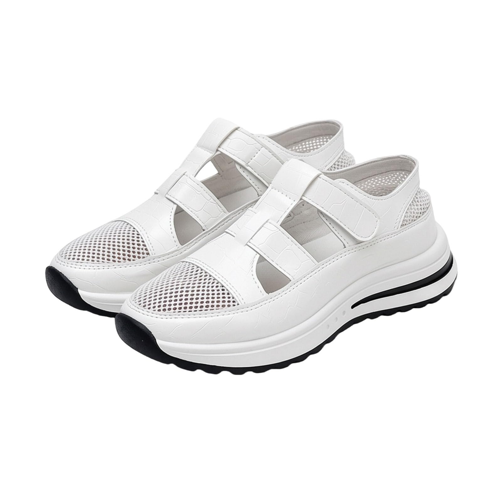 Zapatillas Confort Mujer Pie Ancho Zapatillas Blancas Zapatillas De Caminar Mujer Verano Sandalias Ortopedicas Mujeres Confort Sandalias Mujer Compensado Transpirable Deporte Senderismo Playa Danza