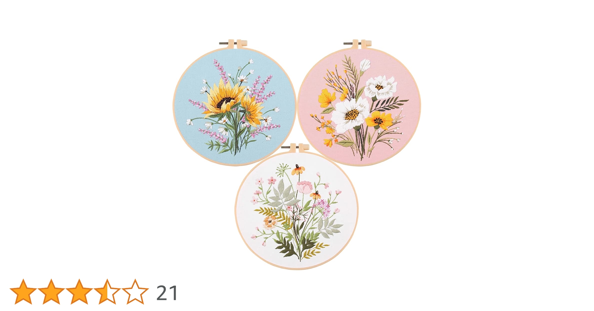 Amazon | 刺しゅうキット 3点セット 初心者でも楽しめる クロス