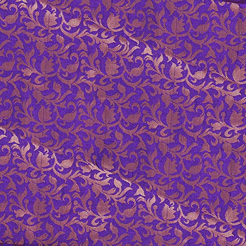 Luxurious Purple Brocade Art Silk Fabric - Vibrant Solid Pattern for Elegant Sewing, Wedding Lehenga, and Home Decor Projects by the Yard 4 Luxurious Purple Brocade Art Silk Fabric - Vibrant Solid Pattern for Elegant Sewing, Wedding Lehenga, and Home Decor Projects by the Yard - Image 3