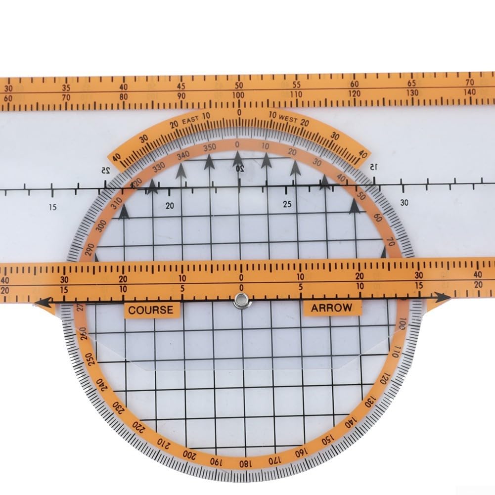 Plotter de navegación de aviación ABS transparente 360° regla deslizante para planificación de vuelo
