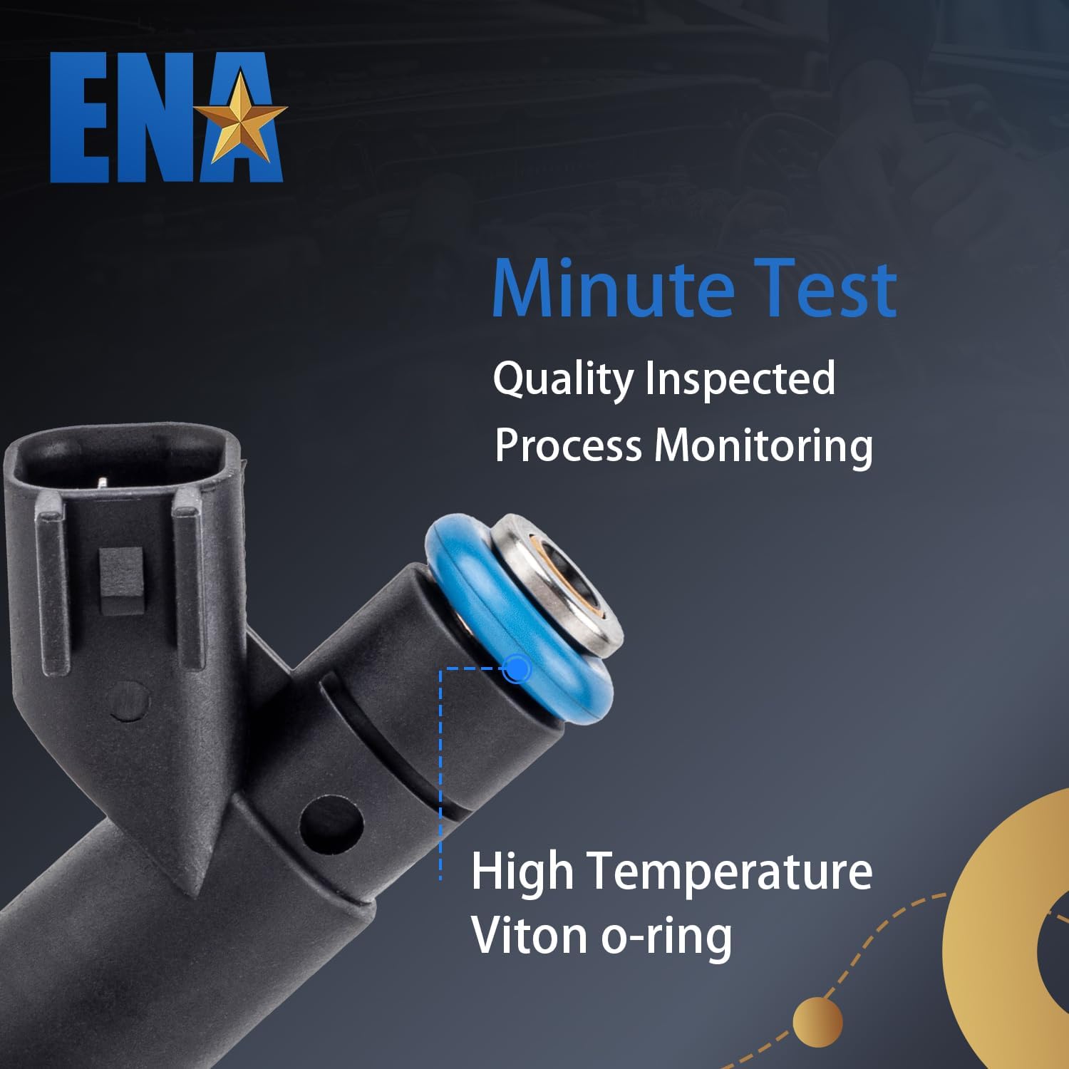 ENA 4 Holes Fuel Injectors Compatible with Dodge Challenger Charger Jeep Grand Cherokee Commander Ram 1500 Chrysler 300 5.7L 6.1L 2008 2009 2010 2011 2012 Replacement for FJ732 05037479AA Set of 8