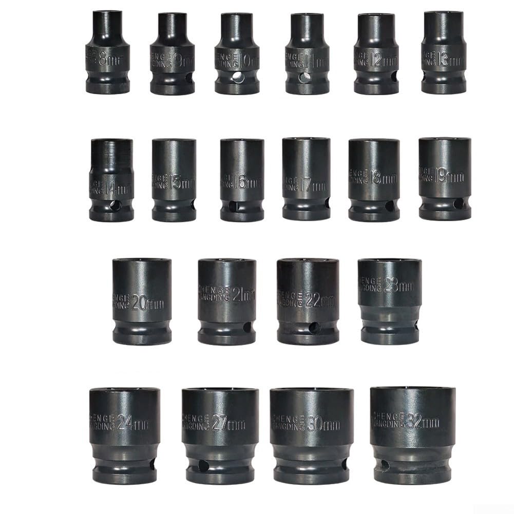 Set 20 Adattatori Esagonali 8-32mm per Chiave 1/2 Set 20 Adattatori