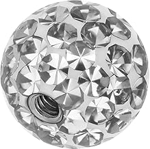 PIERCINGLINE Universal Screw Ball, Crystals and Epoxy, Piercing Attachments, Ball Replacement, Choice of Colours and Sizes