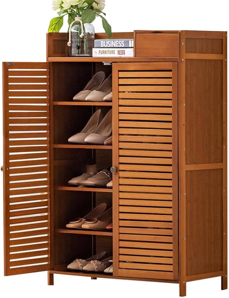 Amazon.co.jp: シューズラック 靴収納 5段 6段 扉つき ボックス付き Amazon.co.jp: シューズラック 靴収納 5段 6段 扉つき ボックス付き