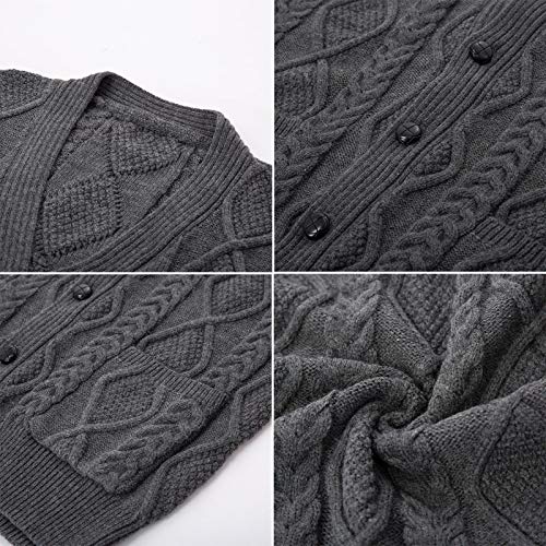Image of PJ PAUL JONES Mens Cable Knit V Neck Sweater Vest Button Up
