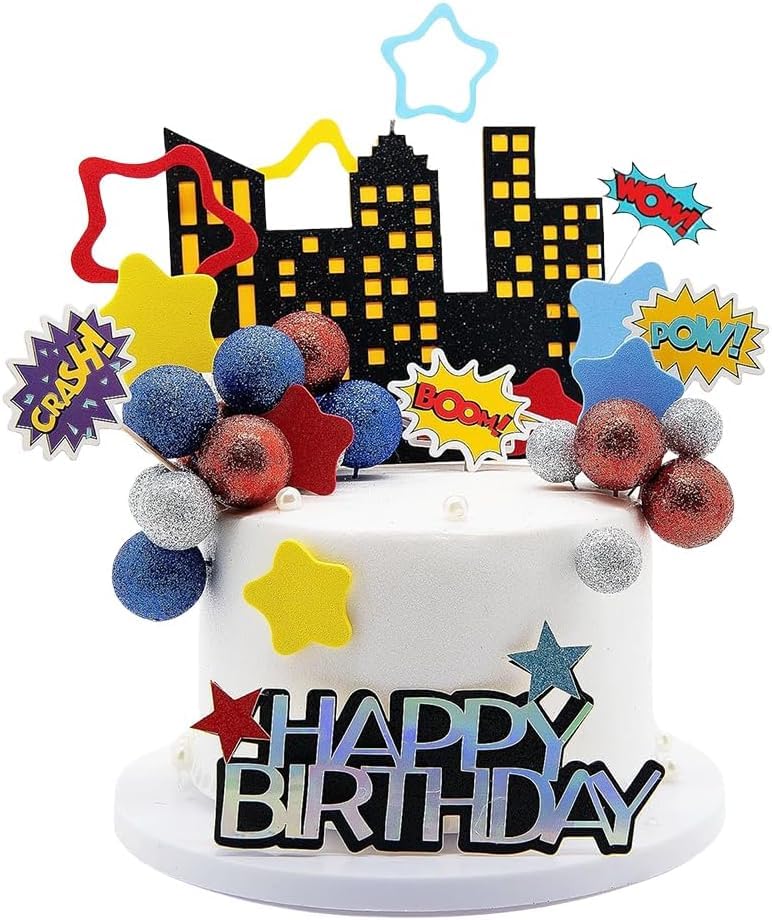TTPSRY 51 pcs Spider Cake Topper Birthday Party Cake Decorations Party Decor for Kids Girls Boys Happy Birthday Decorations